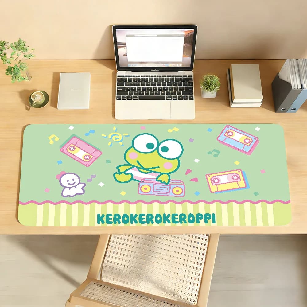 Tappetino per mouse S-Cute KeroKeroKeroppi Cartoon, in gomma antiscivolo, per computer portatile, tappetino da scrivania per giocatori, decorazione