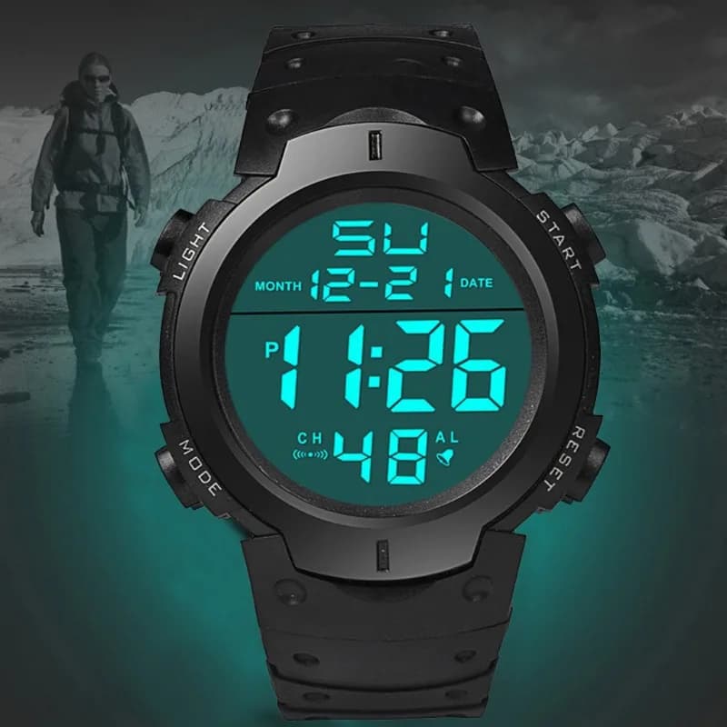 Orologi Sportivi LED da Uomo, Marca di Punta, Orologio Digitale Multifunzione in Gomma, Orologio Elettronico per Atleti e Fitness