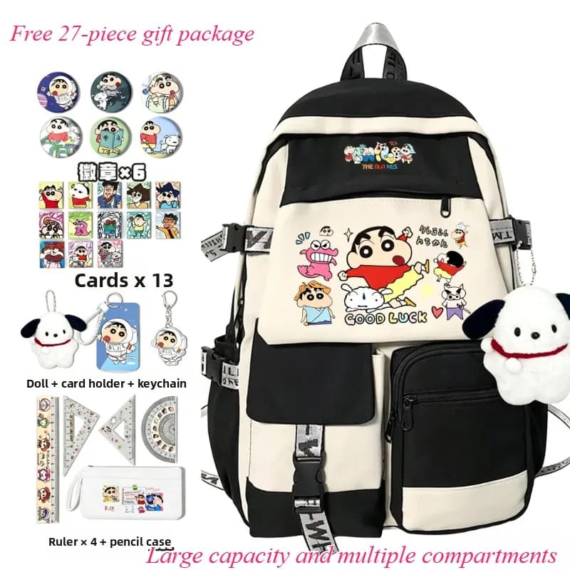 Crayon Shin-chan cartoon cute school bag kawaii student backpack computer storage travel bag animation peripheral wholesale