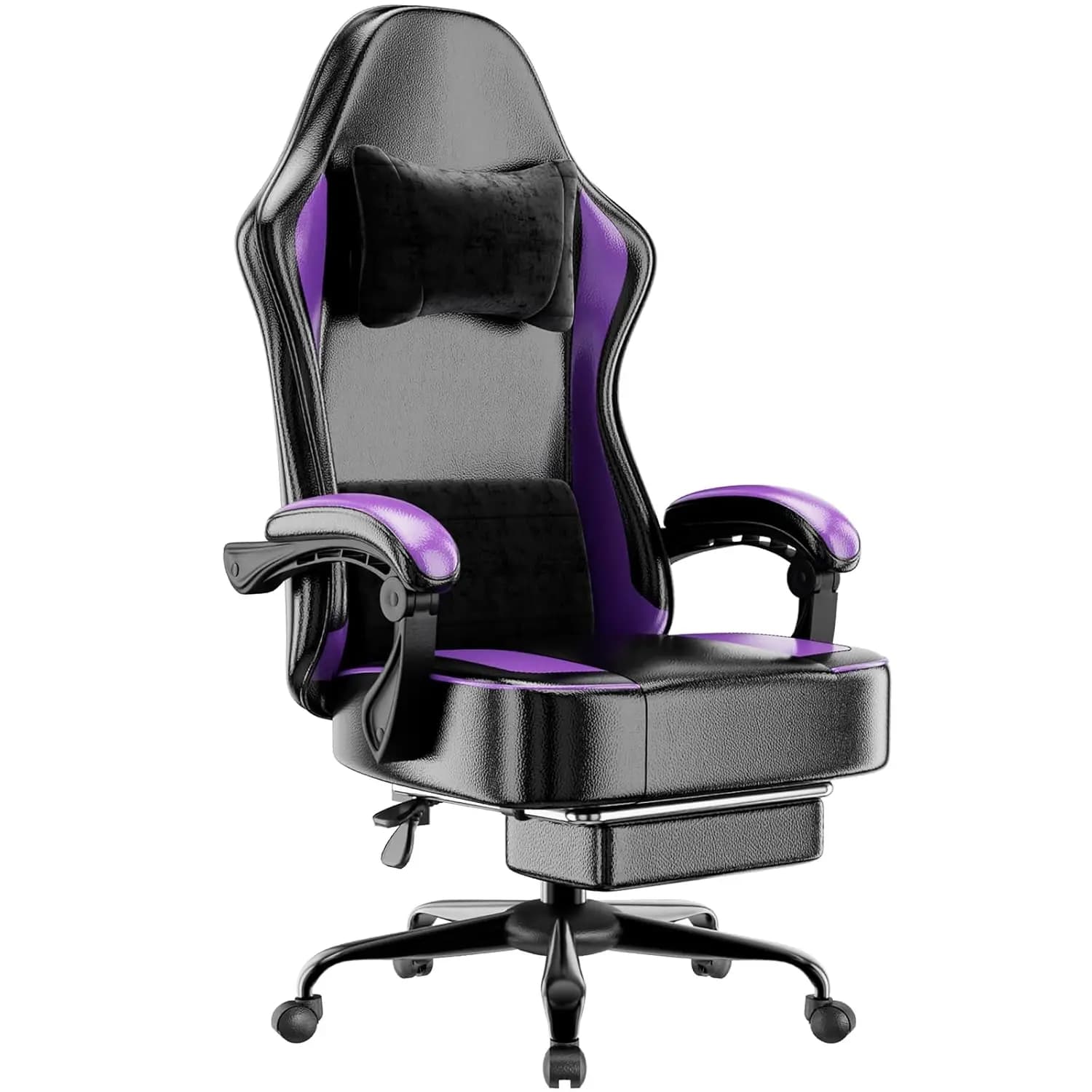 Sedia da Gaming con Cuscino a Molle Insacchettate e Poggiapiedi, Sedia Ergonomica da Computer per Adulti, in Pelle PU Traspirante, Personalizzabile