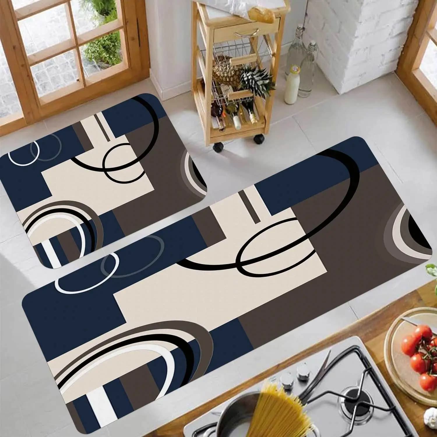 Modern Geometric Carpet, Home Decoration, Carpet with Abstract Pattern, Kitchen Mat, Corridor, Decorative Carpet for Interior and Bedroom