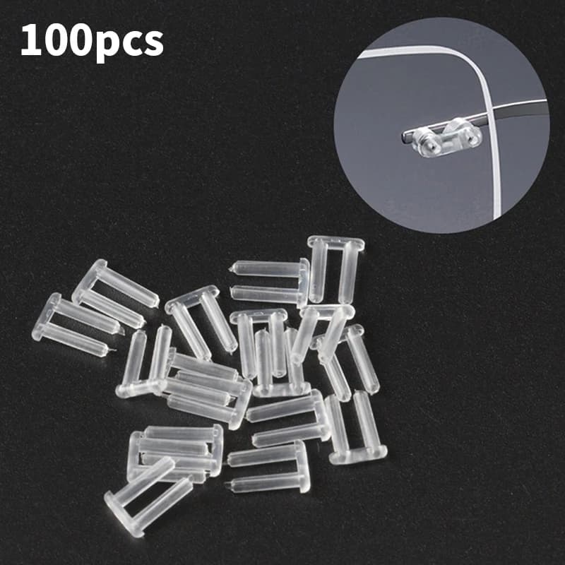100 pz/set doppio tappo in gomma per occhiali senza cornice fibbia di ricambio per accessori per occhiali da vista in vetro