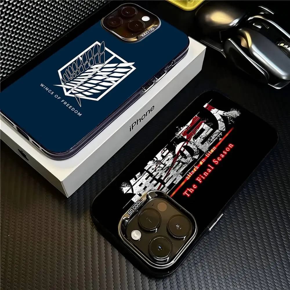 Cover per iPhone A-Attack On Titan Anime per modelli 17 16 15 14 13 12 11 Plus Pro Max Pro, Cover Opaca Colorata