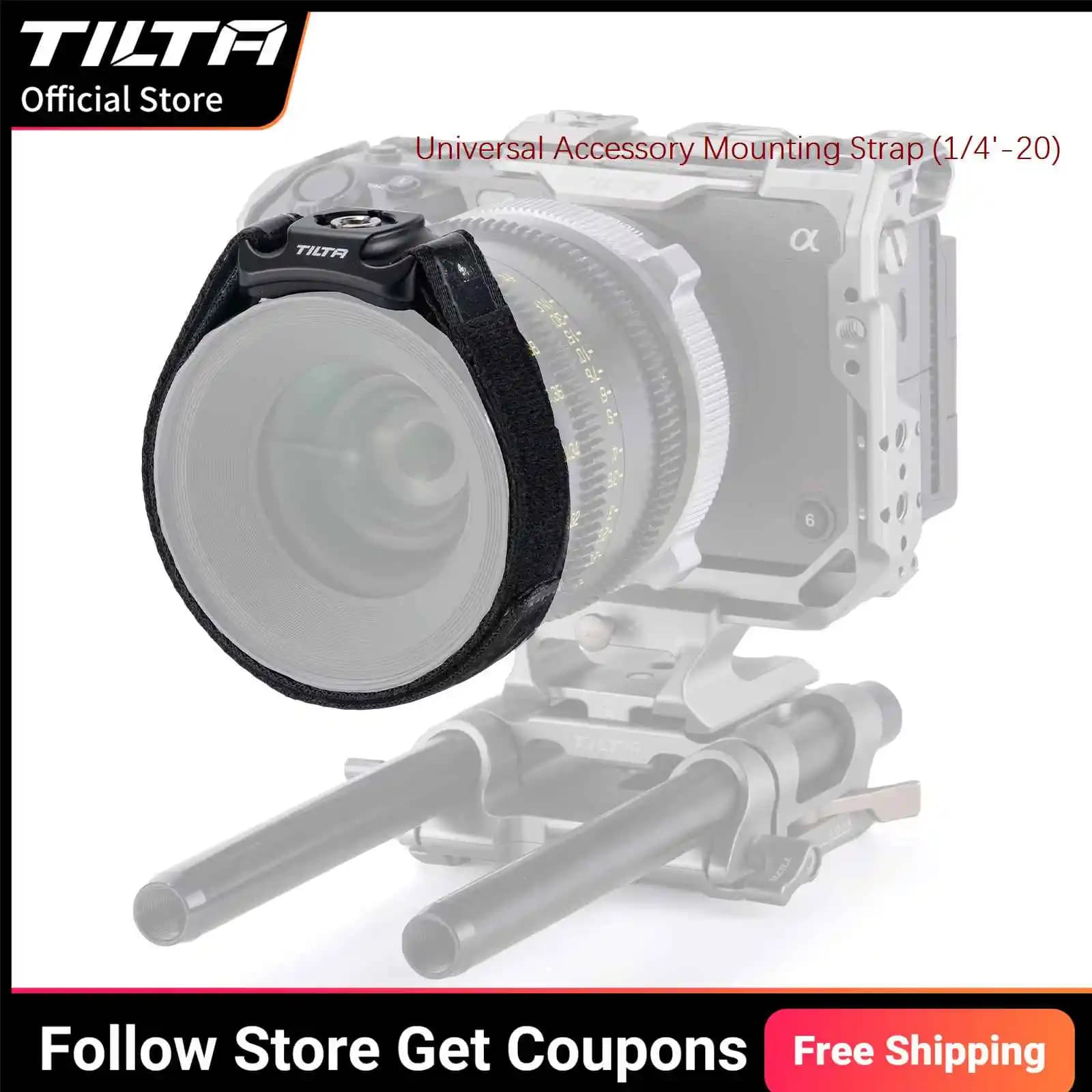 TILTA Universal Accessory Mounting Strap 1/4'-20 3/8"-16 Lightweight Velcro Strap For Camera Lenses Support Systems