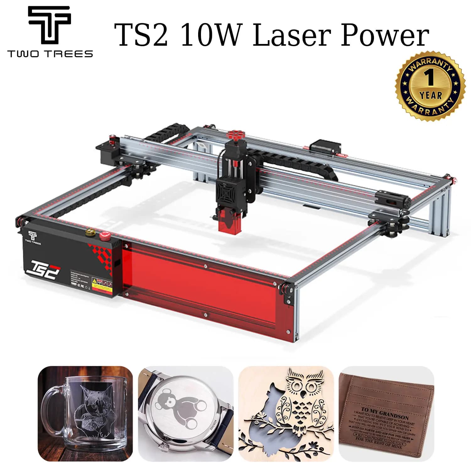 TwoTrees TS2 Laser Engraver with Automatic Focus Laser Engraving Machine on Metal With Control Limit Switch Offline WiFi Acrylic Wood Cutting