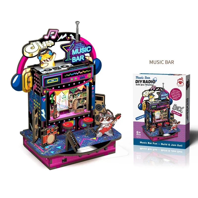 Nuova Graziosa Carillon a Forma di Libreria, Casa delle Bambole in Miniatura in Legno con Kit di Mobili, Giocattolo Fai-da-Te da Assemblare per Bambini e Adulti, Regalo di Compleanno