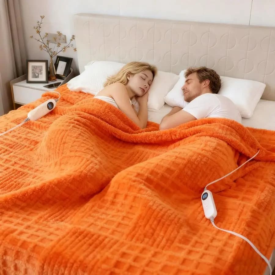 Coperta Riscaldante King Size, Coperta Elettrica a Nido d'Ape con 12 Livelli di Calore, Coperta a Riscaldamento Rapido con Timer 112, Protezione da Surriscaldamento