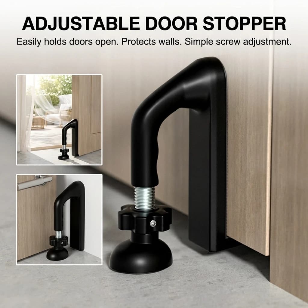 1PC Heavy Duty Metal Portable Door Stopper for Travel No Drill Security Device Anti Theft for Hotel Apartment Home Door Hardware
