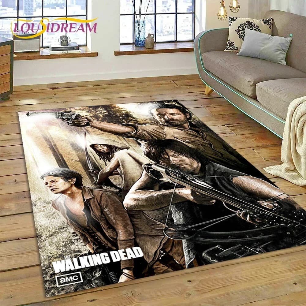 3D The Walking Dead Lincoln TWD TV Carpet Rug for Bedroom Living Room Home Sofa Decoration,Children Game Large Decor Floor Mat