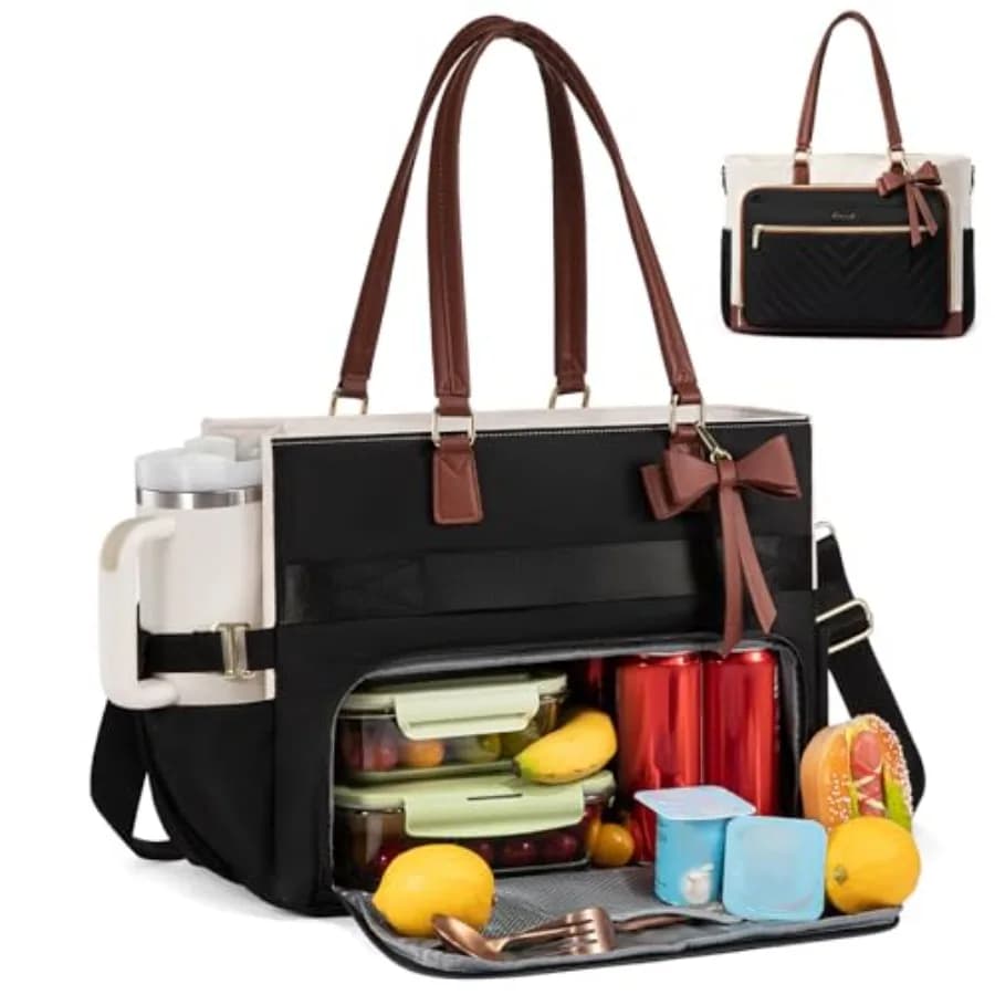 Bag, Tote Bag for Women sulated, Laptop Bag Large Capacity and Cup Holder, Work Tote for Teacher, Nurse, Travel, College, Daily