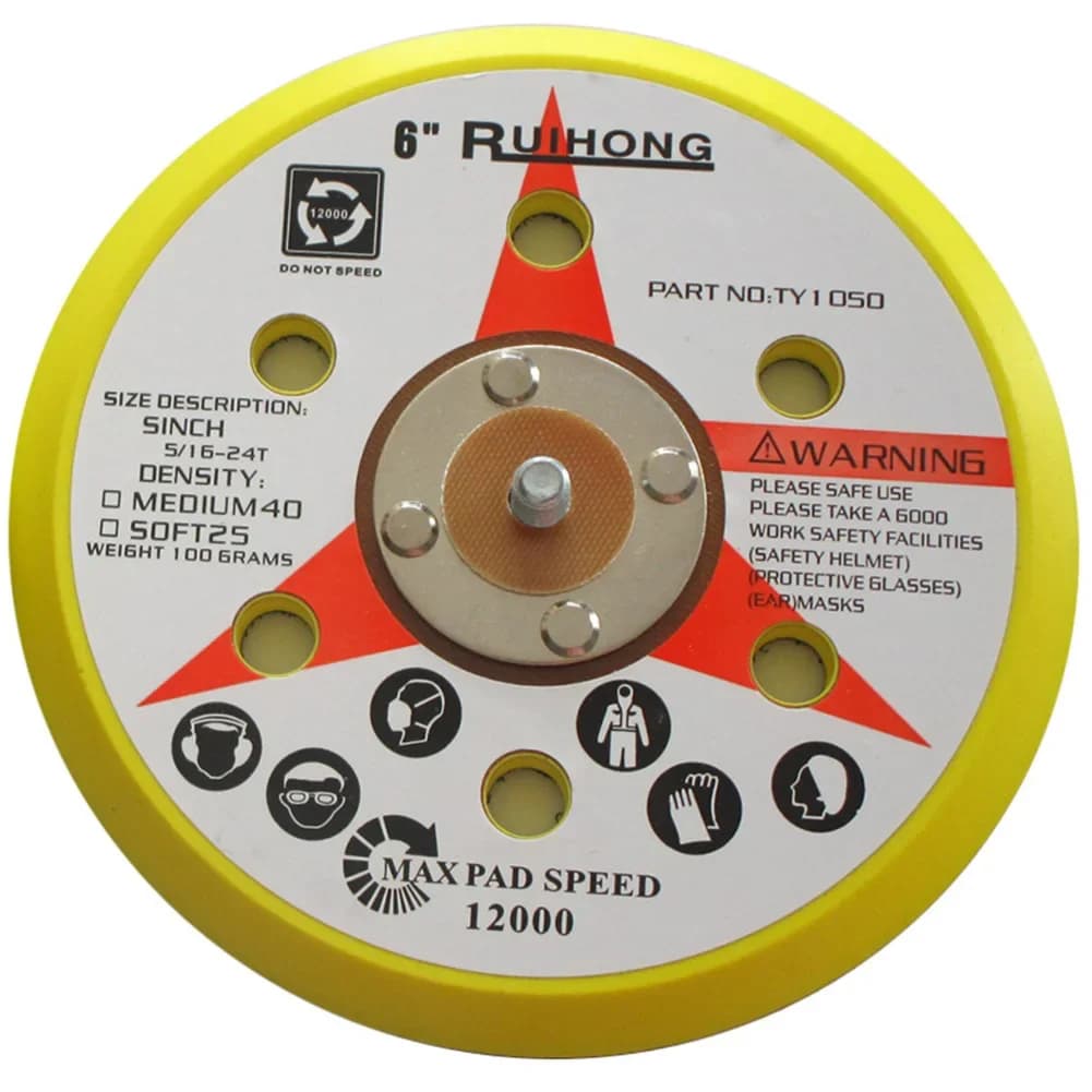 6 pollici 150mm 6 fori levigatrice supporto pad gancio e anello levigatura pad senza polvere levigatura disco supporto abrasivo strumento lucidatore accessori