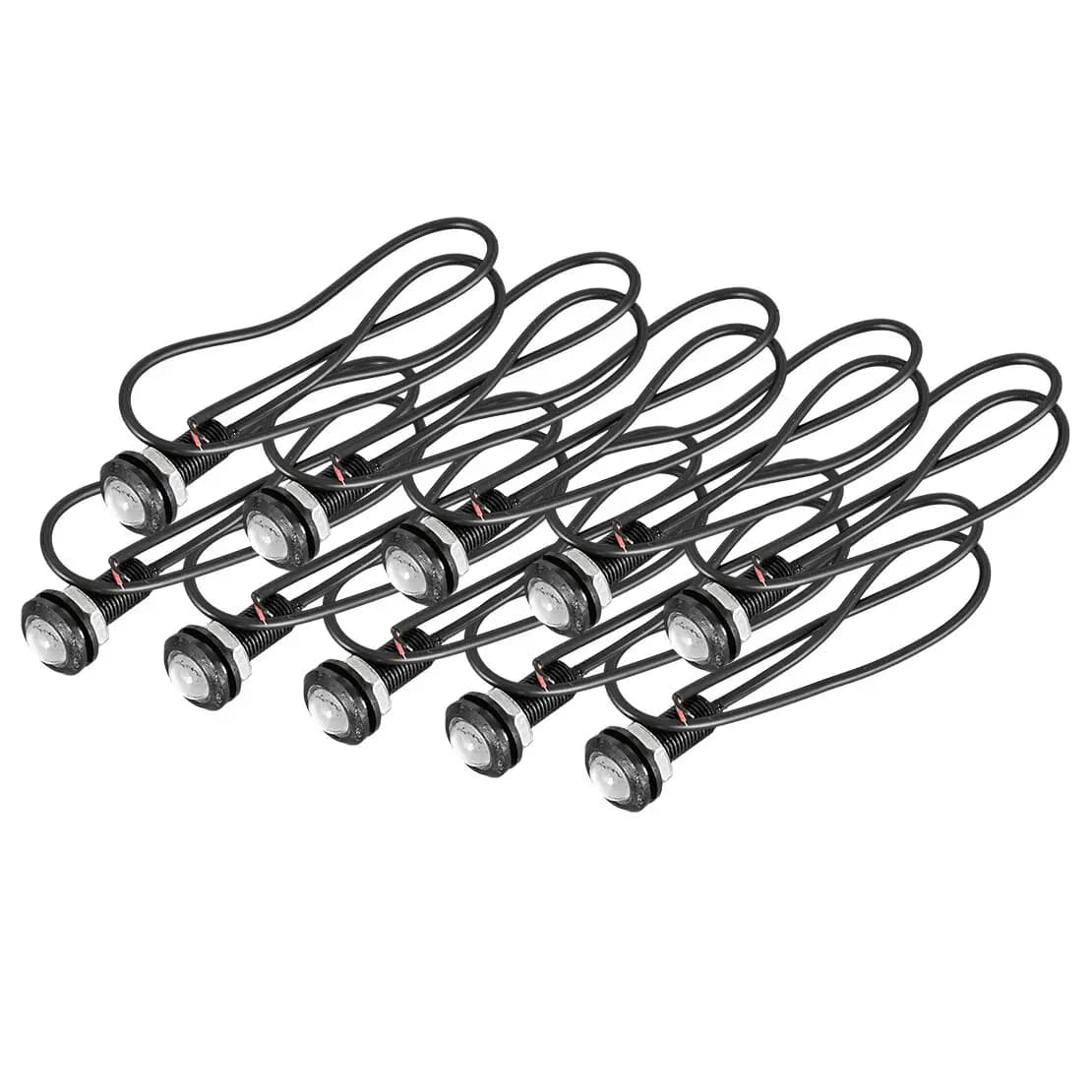 10pcs Red LED Car Daytime Running Fog Reverse Light Eagle Eye Lamp Bulb 23mm 9W 12V fit for Motorcycle Truck Mountain Bike Boat