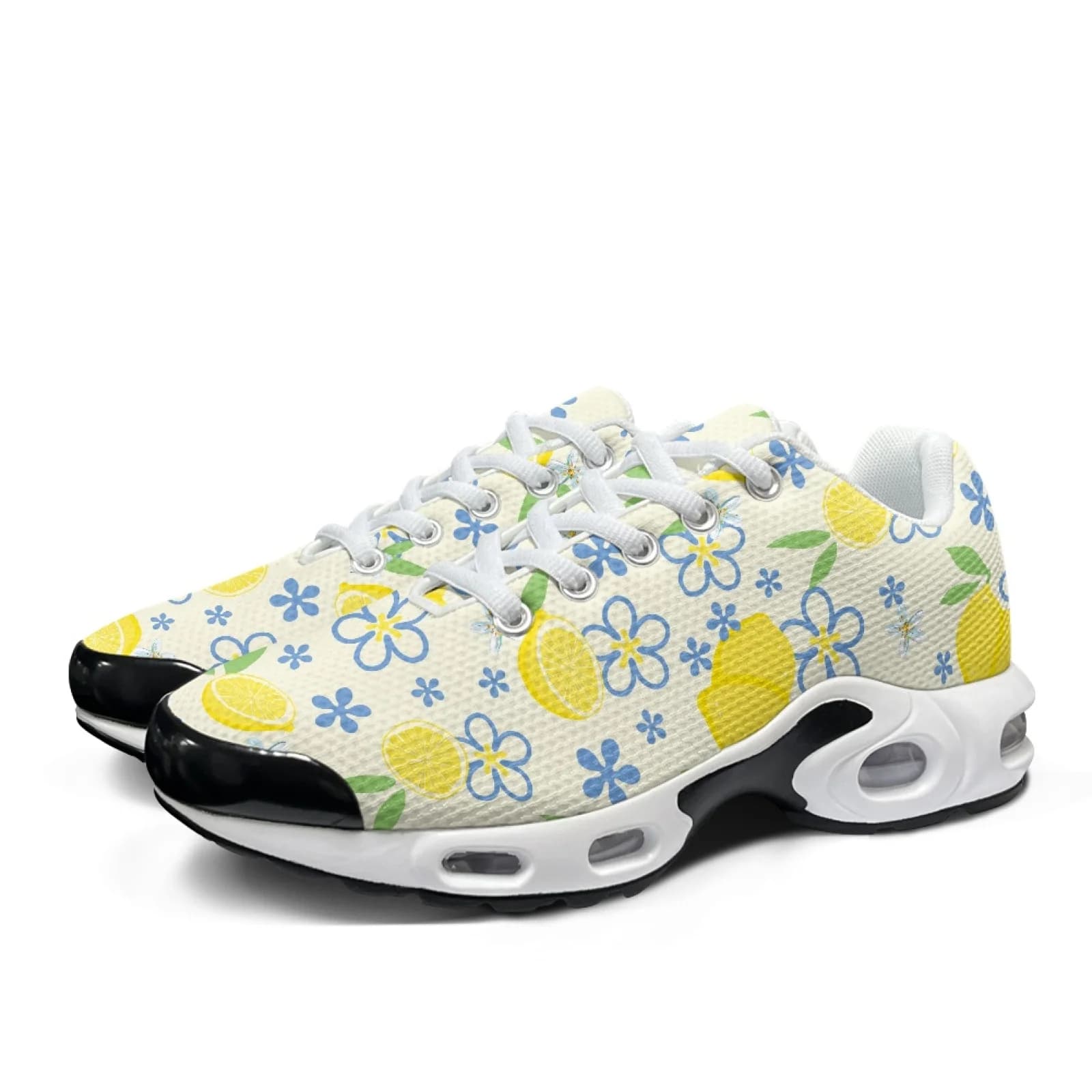 XIXIRIMIDO Air-Cushioned Sneakers Women's Running Shoes Men's Commuter Sport Lightweight Breathable Soft Comfortable Lemon