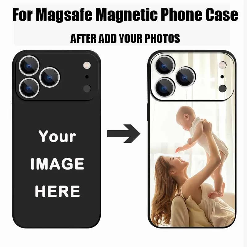 Custodia per telefono con foto personalizzata magnetica personalizzata per iPhone 17 16 15 14 13 12 Pro Max 17 Pro Air 11 16e per Magsafe Soft Cover