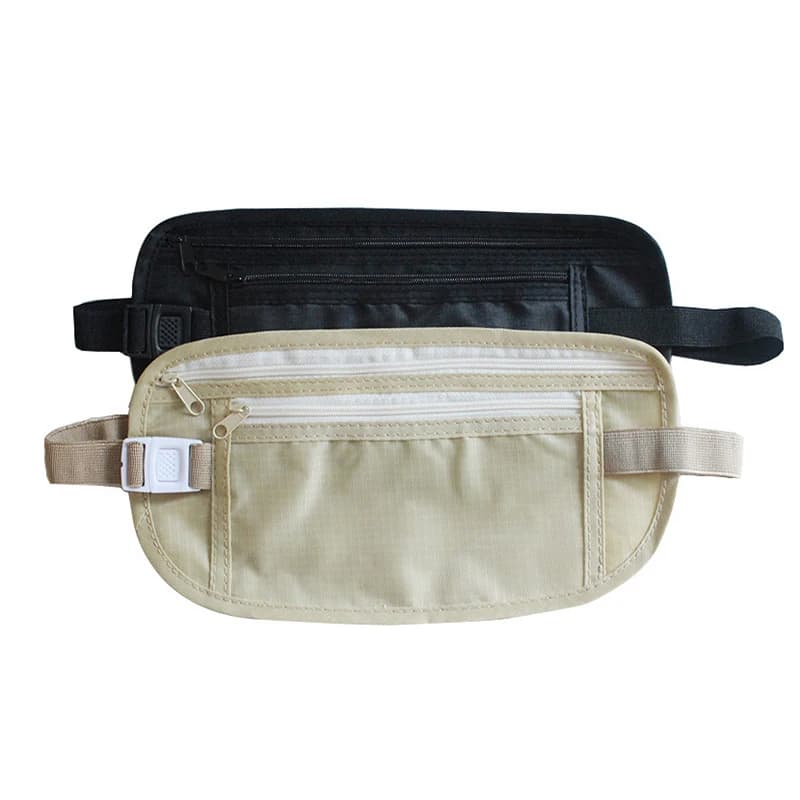 1PC marsupio da viaggio invisibile marsupio per passaporto borsa da cintura per soldi portafoglio di sicurezza nascosto borsa Casual per uomo donna