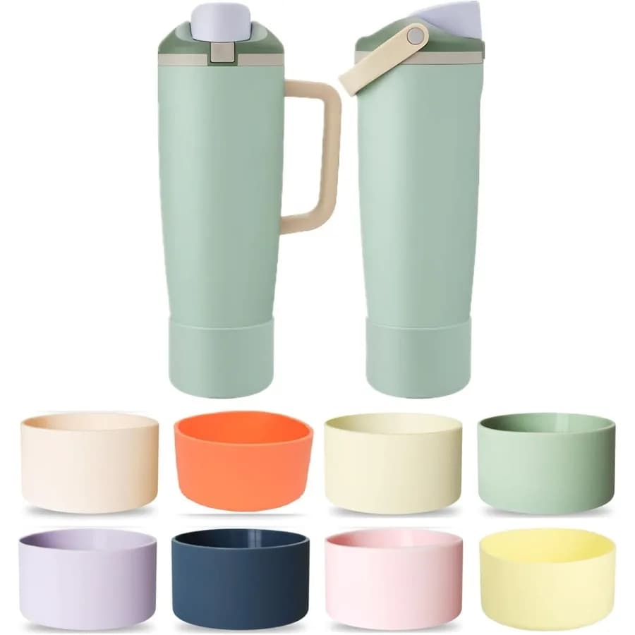 Stivale per bottiglia d'acqua in silicone per accessori per bottiglia d'acqua antirollio Sip gratuito da 30 once 40 once
