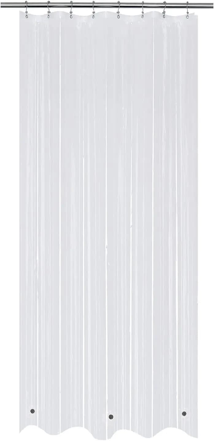 Telo Doccia Trasparente in PEVA 48x78 Pollici con Magneti, Impermeabile e Resistente in Plastica per Bagno