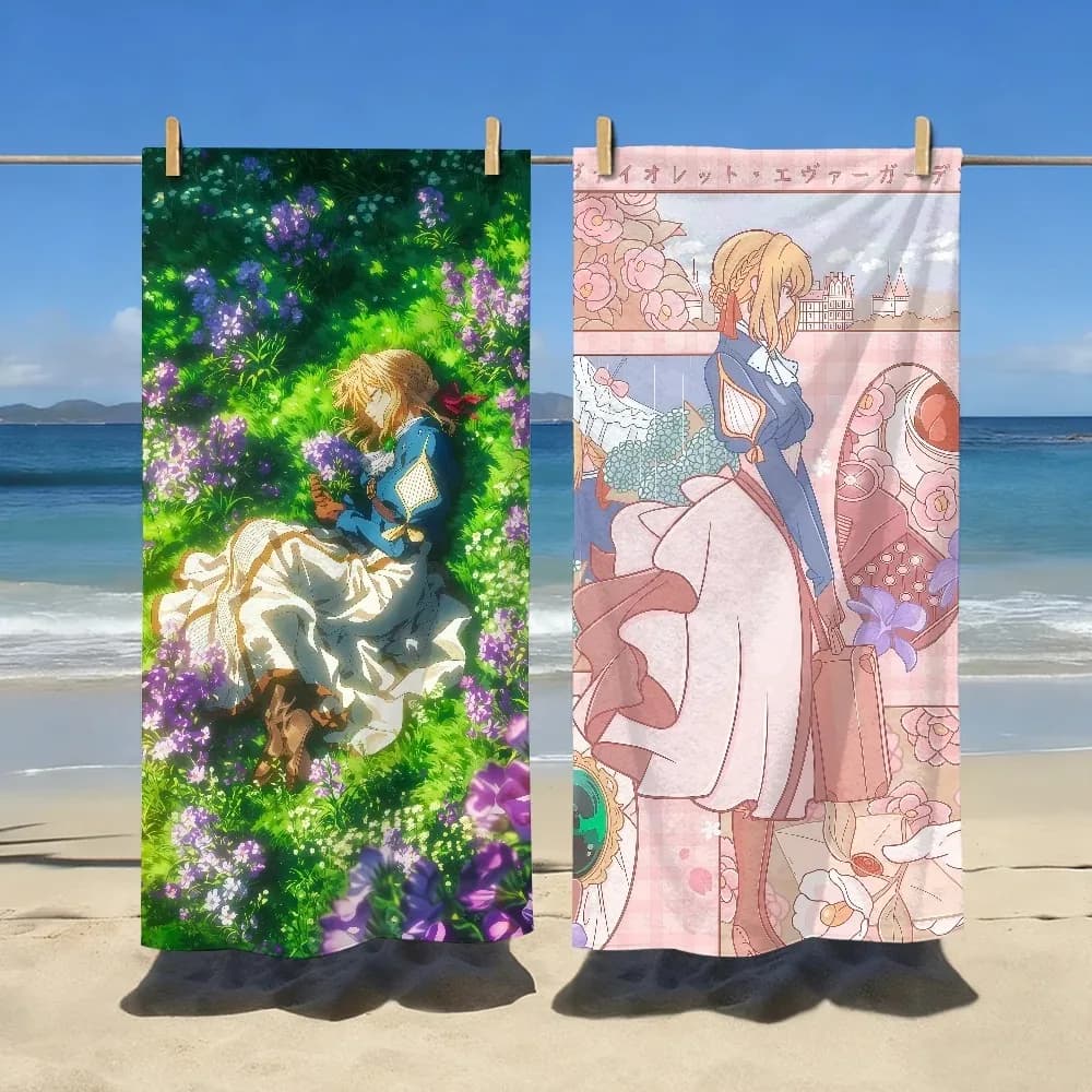 Anime Towel V-Violet E-Evergarden Soft Pool Travel Fitness Shower Cool Camping Quick Classic Drying Sports Beach Towel Gift