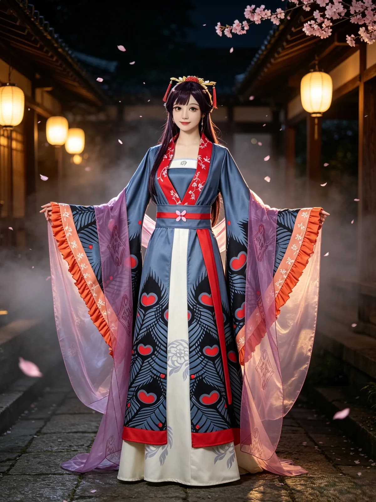 The Imperfect Villainess Huang Lingling Zhu Huiyue Cosplay Costume, Chinese Palace & Kimono Style Outfit for Halloween Party Sta