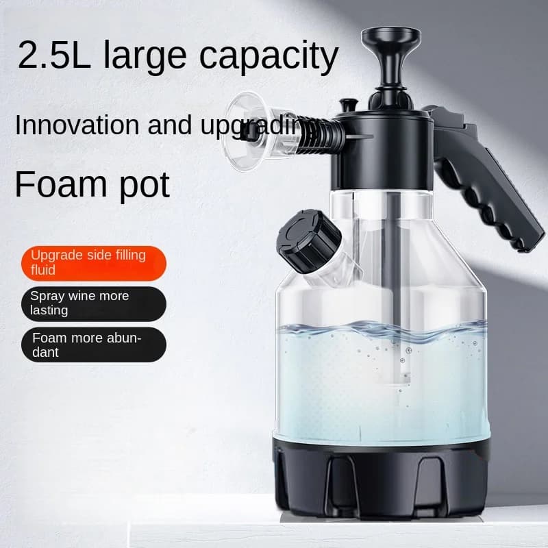 2.5L Hand Pump Foam Sprayer with 3 Types of Nozzle Hand Pneumatic Foam Cannon Snow Foam Car Wash Spray Bottle Car Window Cleanin