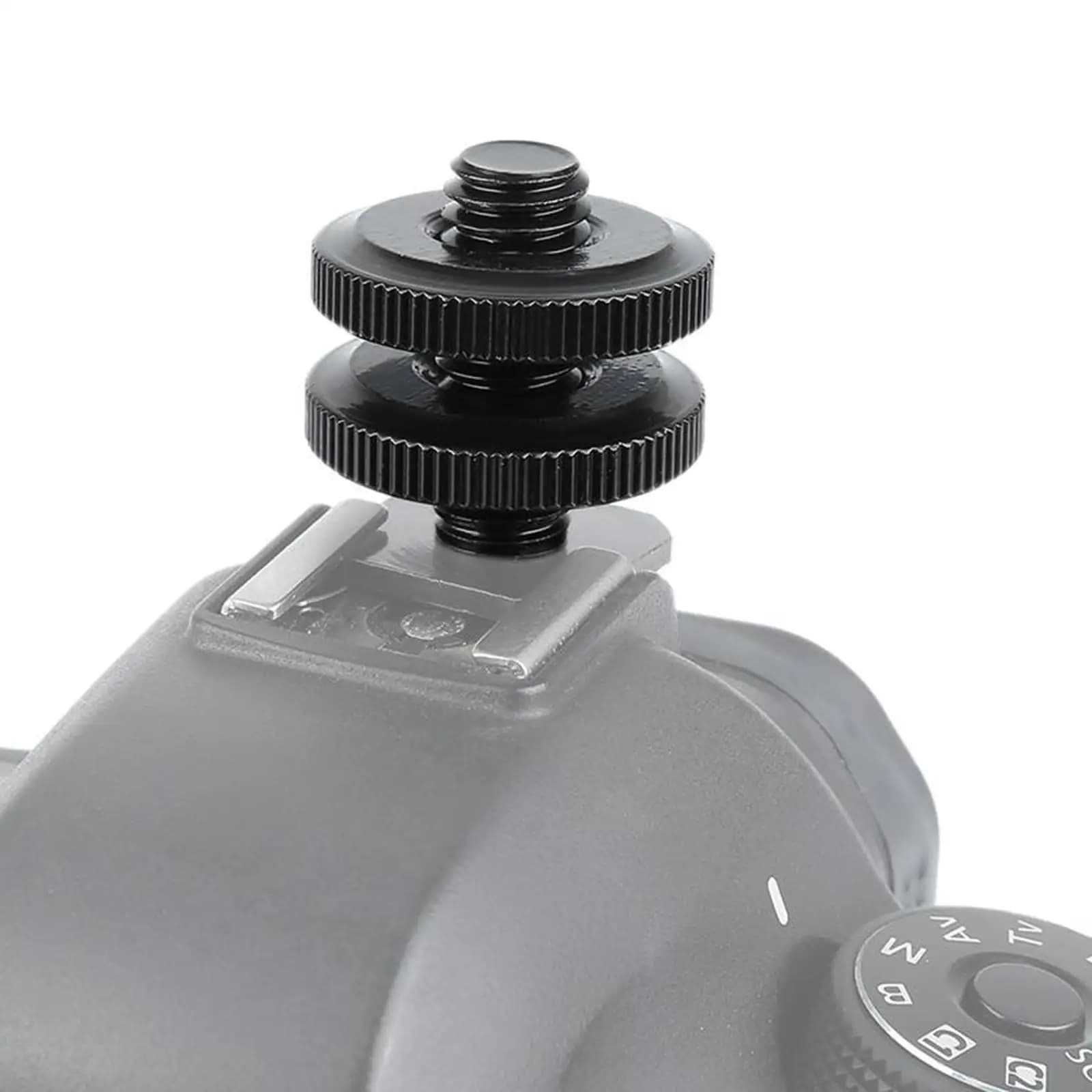Supporto per slitta calda per fotocamera, supporto per scarpa flash con adattatore per vite per treppiede da 1/4" per fotocamere reflex, doppio strato in metallo a vite lunga 1/adattatore
