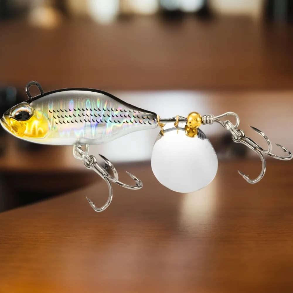 Esca laser VIB da 12 g, 16 g, 19 g, 23 g 4 Specifiche con paillettes rotanti Bocca per basso Esca d'acqua dolce e d'acqua di mare