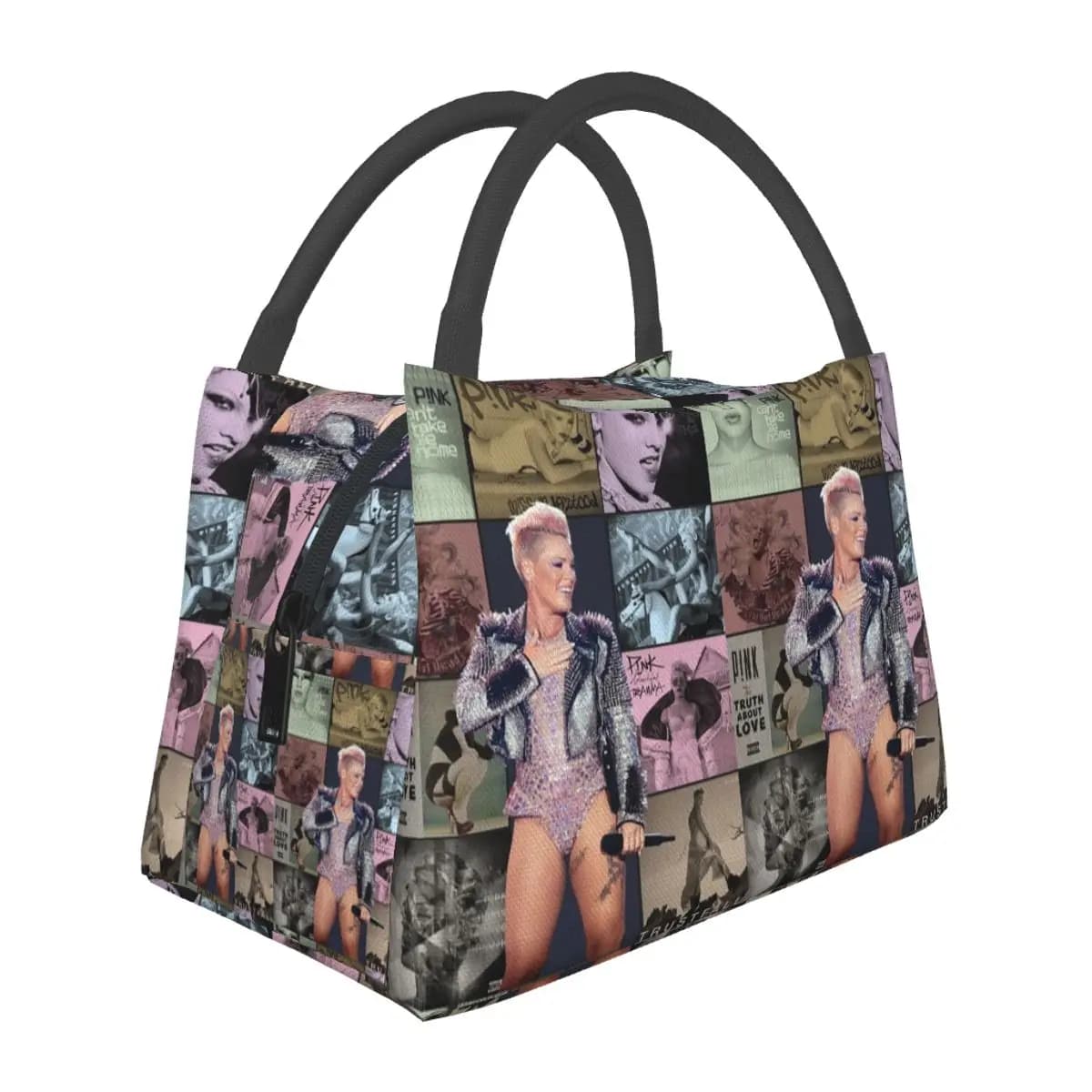 Thermal Lunch Bag Pink P!nk Cool Singer Country Music, for school, picnic, food containers, thermal lunch bag