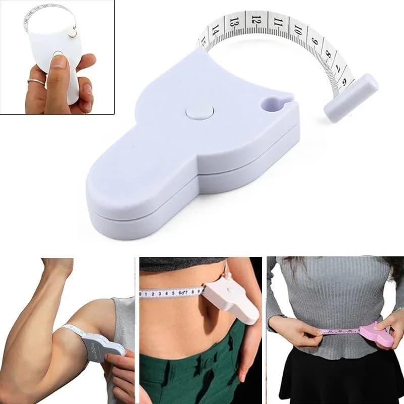 Nastro di misurazione del corpo retrattile da 150cm, nastro di misurazione automatico telescopico per la misurazione del corpo, perno di bloccaggio e nastri per cucire a pulsante