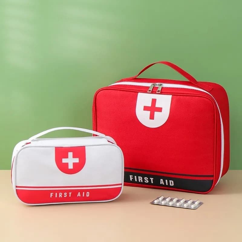 Large Capacity Portable Handheld First Aid Kit Medicine Carrying Bag Case Home Household Outdoor Travel Emergency Survival