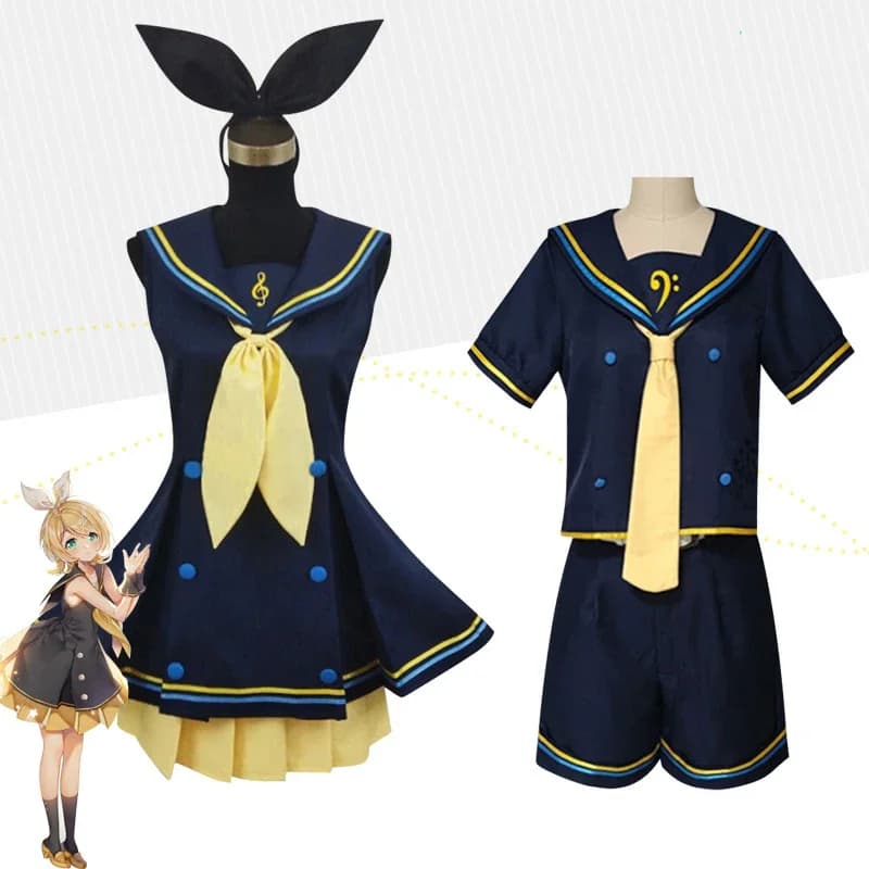 Halloween 2025 Kagaminee Rin/Len Cosplay with ears Collab Series: Kagaminee Rin Len Cosplay Top Shorts Costumi Cosplay Outfit