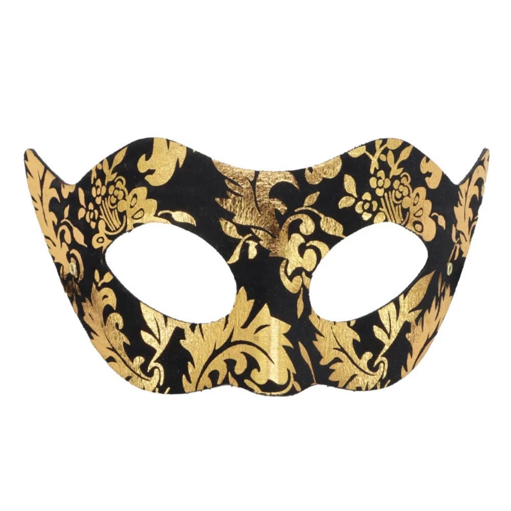 Maschera Jazz in PVC, Maschera Veneziana Jazz, Maschera per Feste in Maschera, Dipinta in Oro per Cosplay, Feste di Halloween