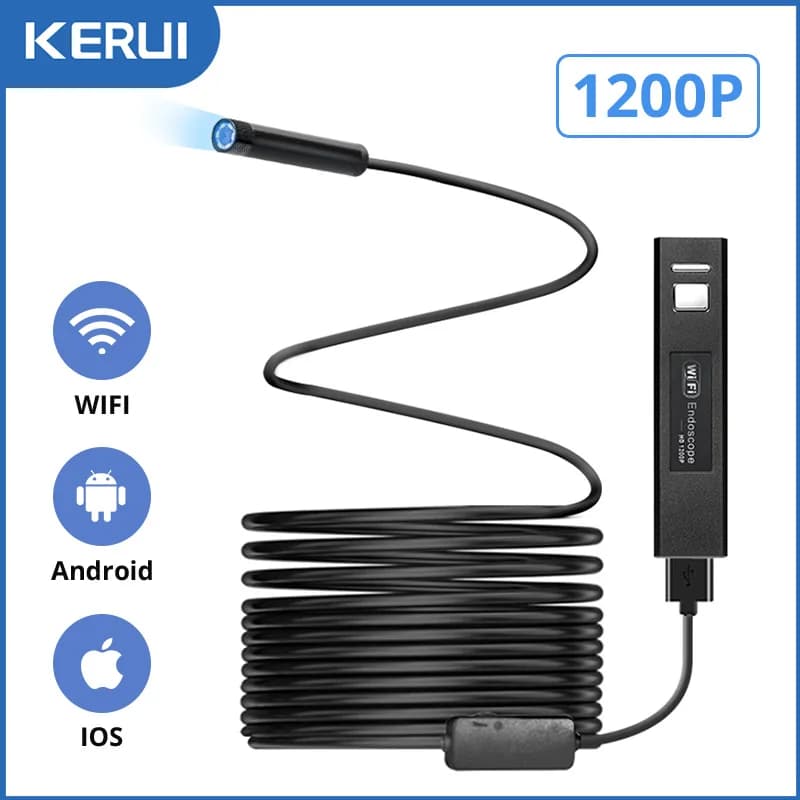 KERUI WiFi Mini endoscopio Micro USB connettore fotocamera per IOS Android PC Soft Inspection Camera endoscopio IP68 impermeabile