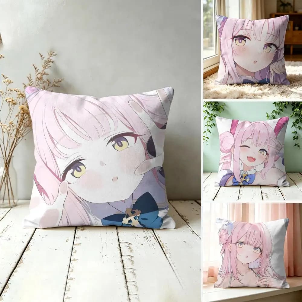 M-Misono Mika Blue Archive Cushion Cover Square Pillow Bedroom Sofa Leisure Comfort Living Room Home Decoration 40X40