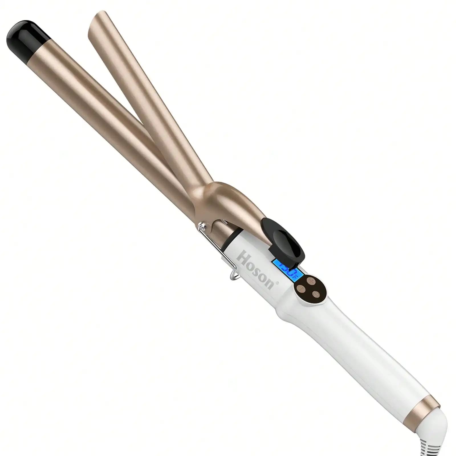 Ferro arricciacapelli Hoson da 1 pollice professionale con cilindro rivestito in ceramica e tormalina, con display LCD e 9 impostazioni di calore