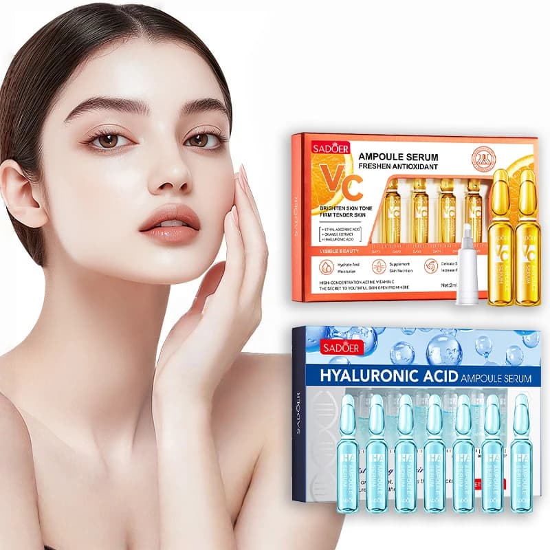 Serum in Fiala with Hyaluronic Acid and Vitamin C, Portable Tastable Essence for Deep Hydration and Duration, Easily Absorbable