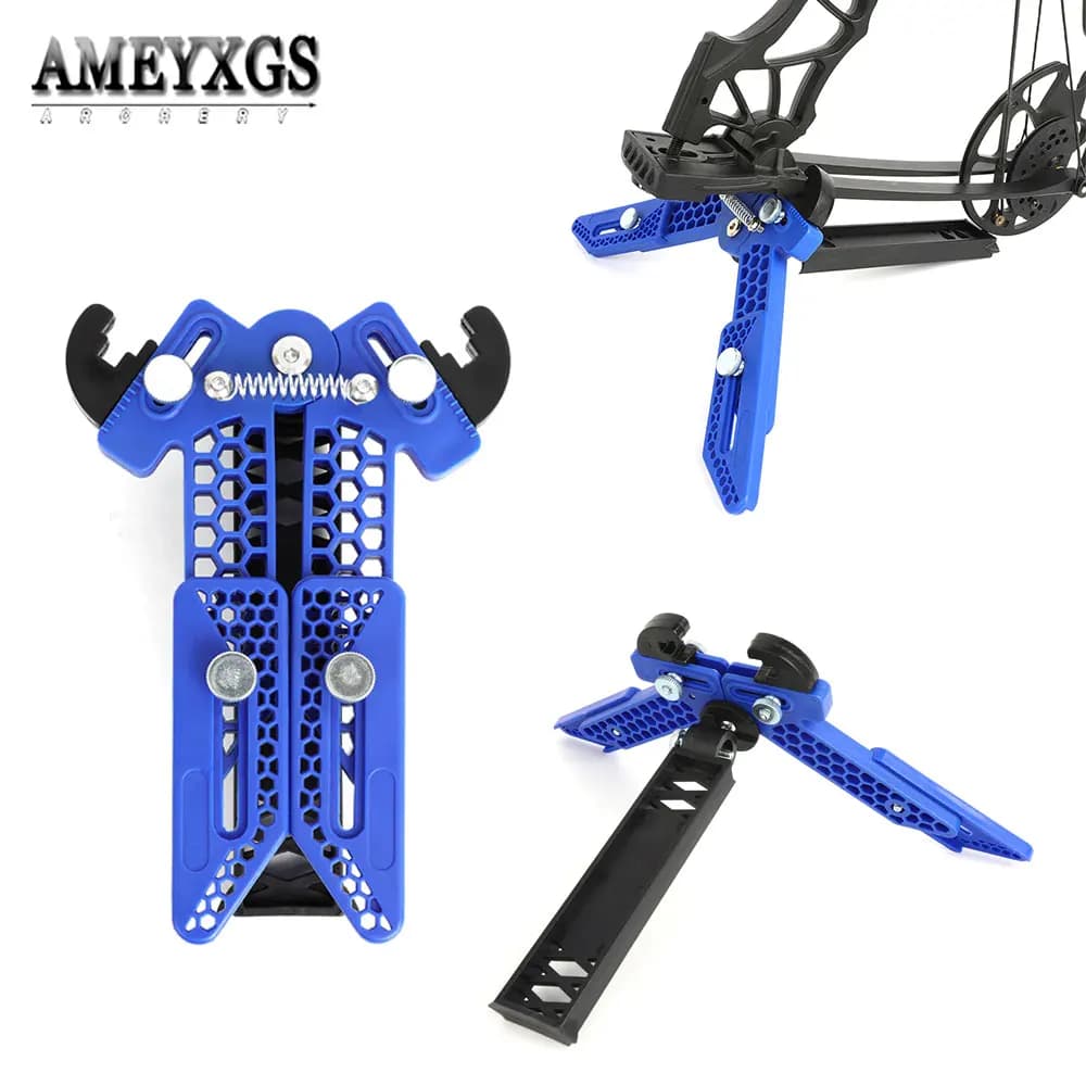 Supporto per arco composto 3 gambe Staffa di stabilizzazione Rack Arco in plastica Hoder Arco Kick Previene l'usura della puleggia Accessori per tiro con l'arco