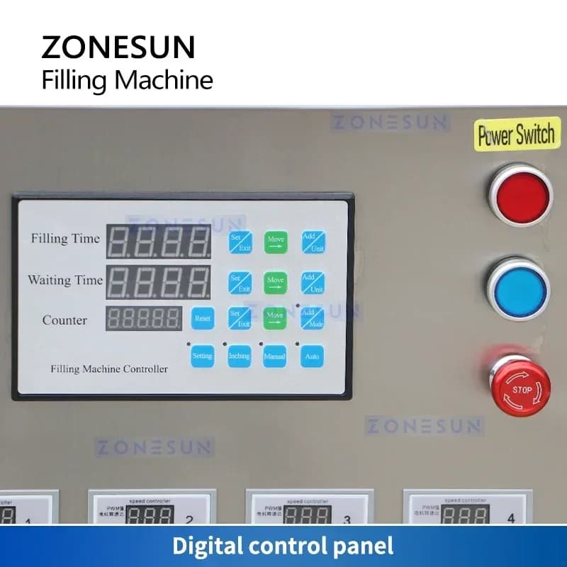 ZONESUN ZS-MPYT12P Semi-Automatic 12 Heads Magnetic Pump Liquid Filling Machine 12L/min Water Juice Milk Bottle Filler Equipment