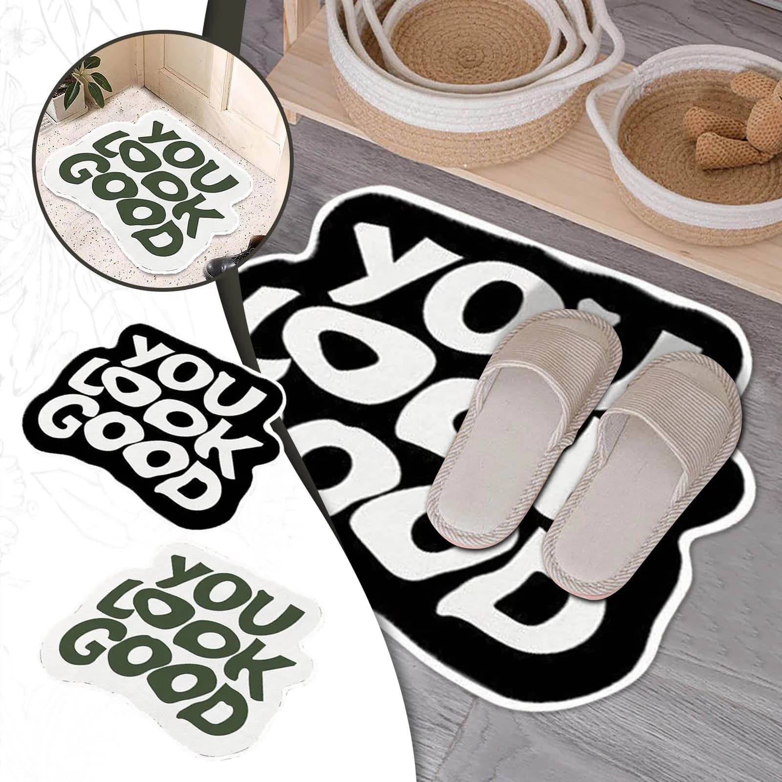 Hai un bell'aspetto tappetino da bagno tappetino da bagno antiscivolo tappetino da bagno tappetino da bagno assorbente tappetino da bagno creativo con lettera inglese 54*64CM