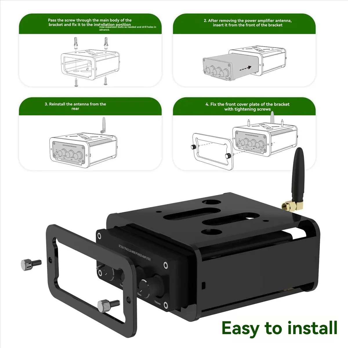 Supporto da scrivania (BAAY) per amplificatore Fosi Audio BT20A, supporto da parete in acrilico, organizer da tavolo, staffa per stazione di lavoro