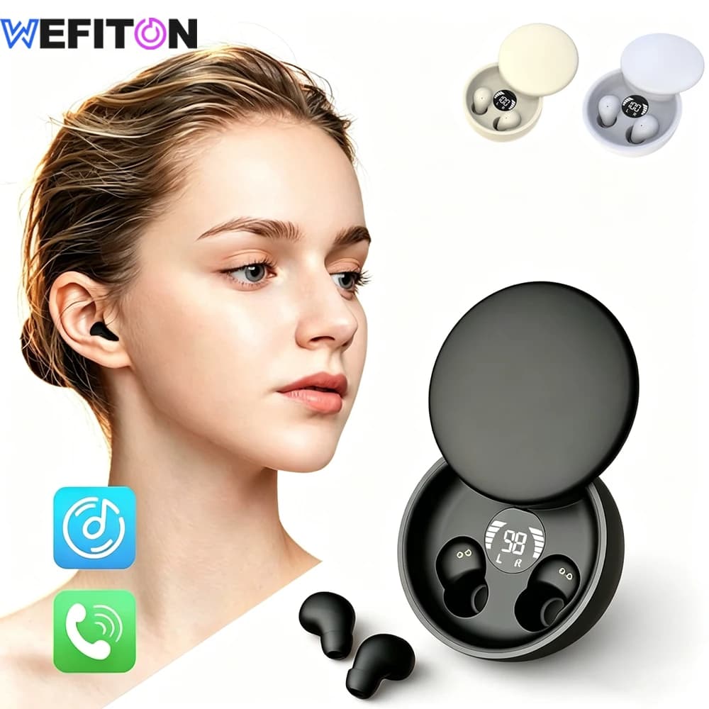 Mini Invisible Bluetooth Earbuds, Ultra-Light Sleep Headphones for Side Sleepers,Bluetooth 5.4 Wireless Earphones Noise Blocking