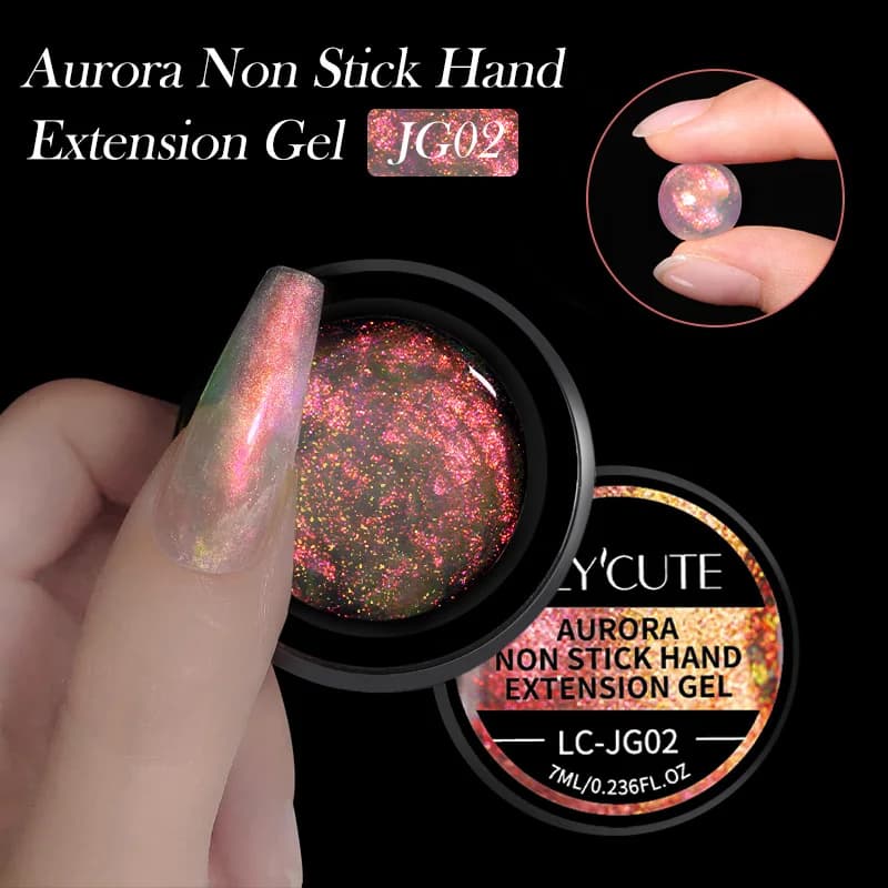LILYCUTE 7ml Aurora Smalto per unghie gel antiaderente per estensione delle mani per modellare 3D Nail Art Gel duro solido colorato per unghie finte