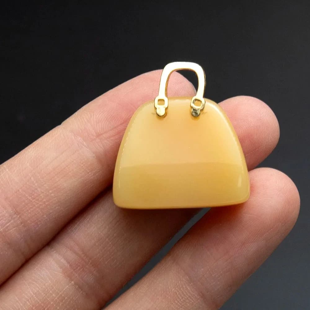 24x26mm 1PC Natural Gemstone Pendant Handbag Shape Amethyst Tiger Eye Crystal DIY Earrings Summer Jewelry Home Decor 23 Colors