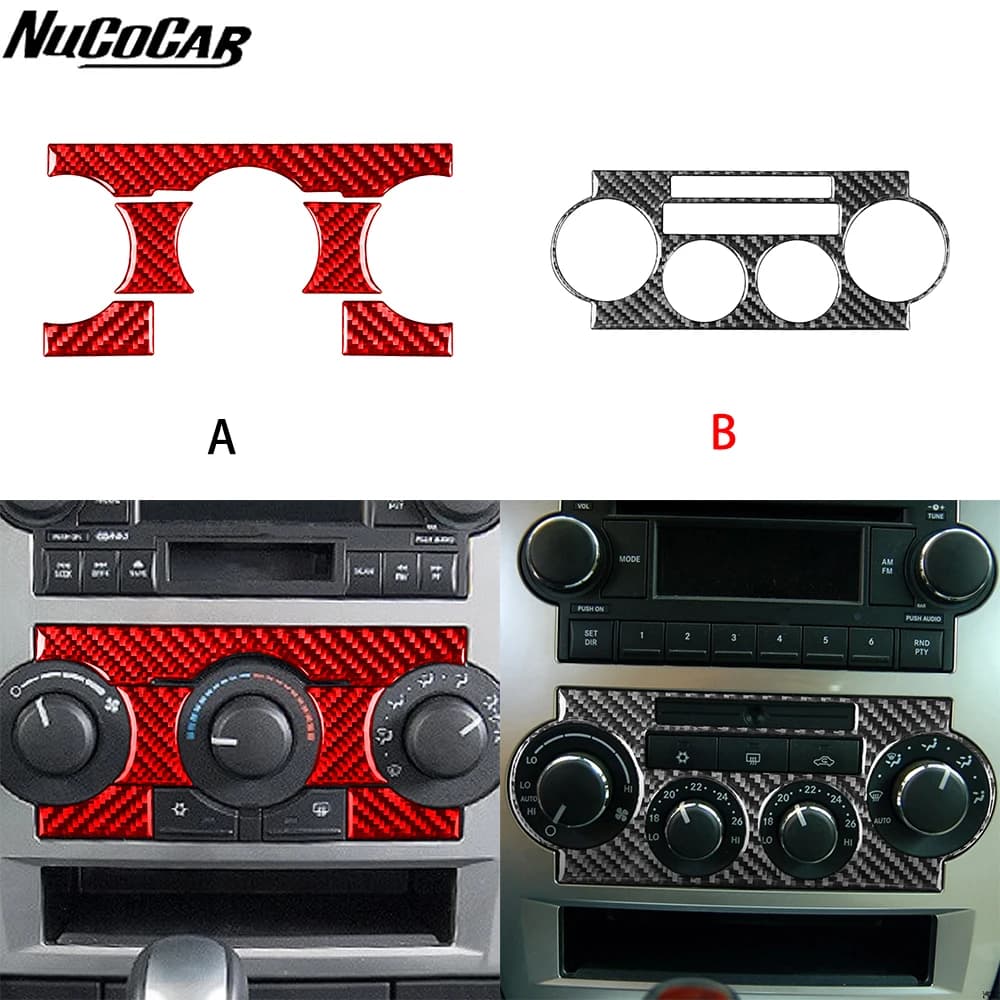 Per Chrysler 300 300C 2008-2010 Pannello pulsanti aria condizionata centralizzata in fibra di carbonio Accessori auto Adesivi decorativi interni