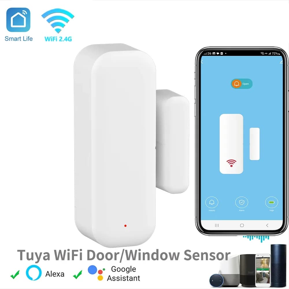 Tuya WiFi Sensore porta Sensore finestra Smart Home Rilevatore porta wireless Smart Life APP Controllo remoto per Alexa Google Home