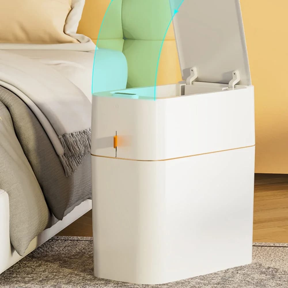 Bella pattumiera intelligente che rileva la cucina domestica WC impermeabile luce energia cestino per rifiuti borsa ad adsorbimento secchio con coperchio spazzatura