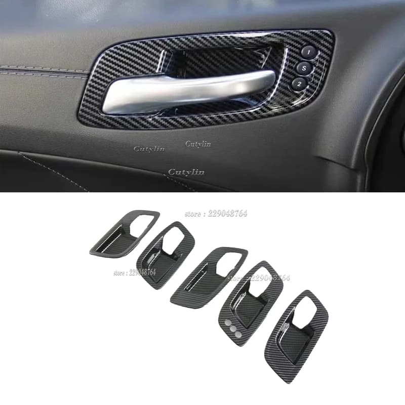 Per Dodge Charger 2011-2021 Per Chrysler 300c 2015-2021 abs In Fibra di Carbonio Maniglia Interna Della Porta Ciotola Copertura Trim Accessori Interni