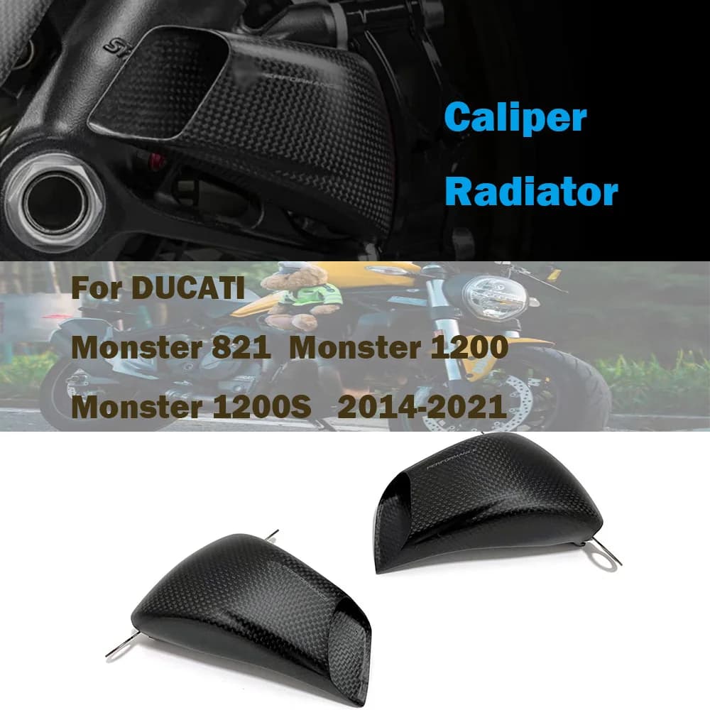 Coperture per radiatore pinza freno in fibra di carbonio al 100% parti modificate per moto per DUCATI Monster 821 Monster 1200/1200S 2014-2021