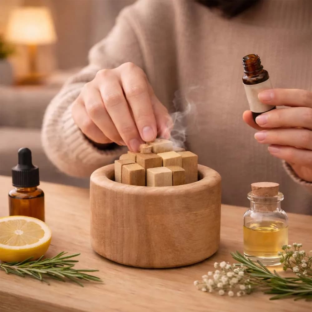 Diffusore di Aromi in Legno Naturale di Noce Nero per Decorazione Casa e Ufficio - Diffusore Profumato Rilassante dal Design Elegante