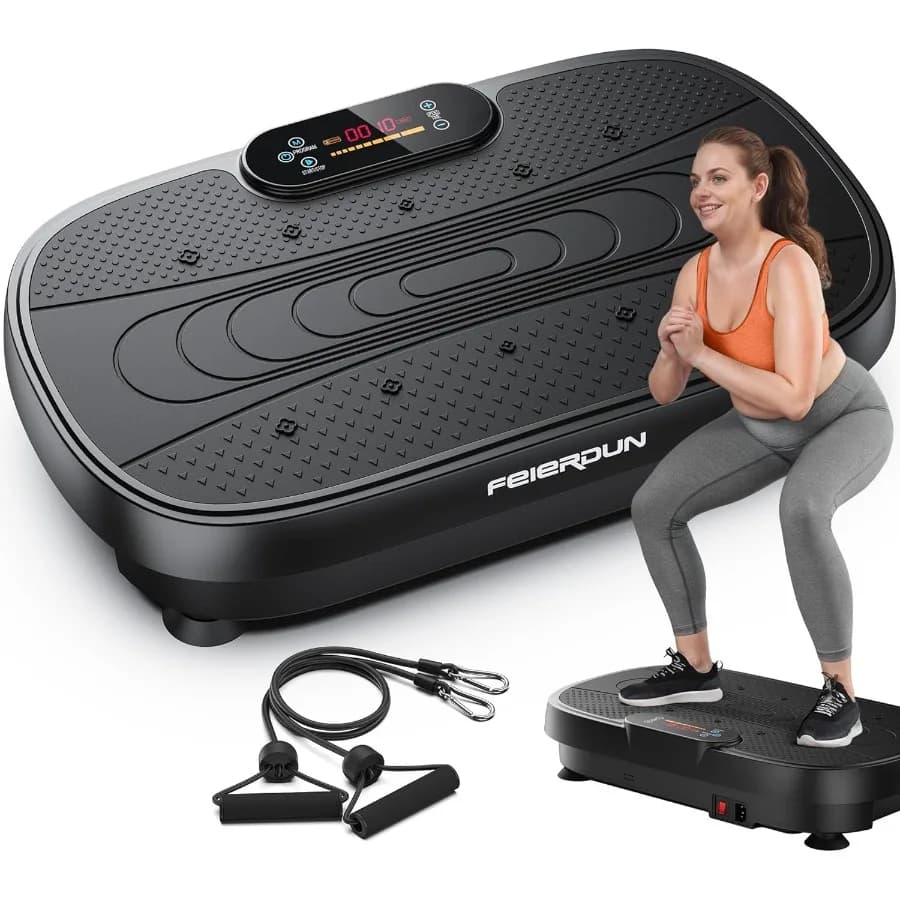 FEIERDUN Exercise Machine with Vibrant Plate, Vibrant Platform for All Body for Weight Loss, Linphatic Drainage, Domestic Fitness Trainer