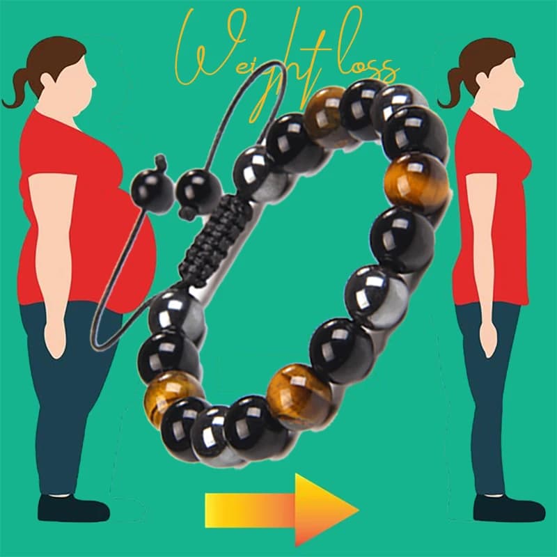 Braccialetti con perline occhio di tigre in pietra di ossidiana ematite Bracciale per dimagrire Bracciale con corda regolabile fatto a mano Gioielli energetici dimagranti